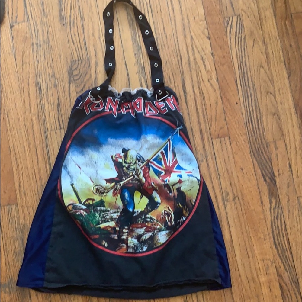 VTG IRON MAIDEN trooper halter top size Small One Of A Kind! Custom! Metal band